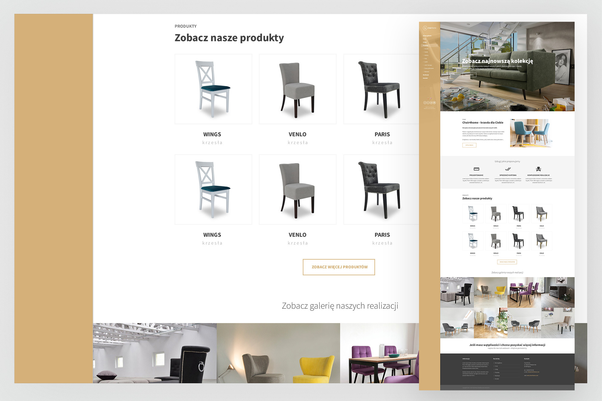 chair4home – product listing page with sidebar filters and product grid