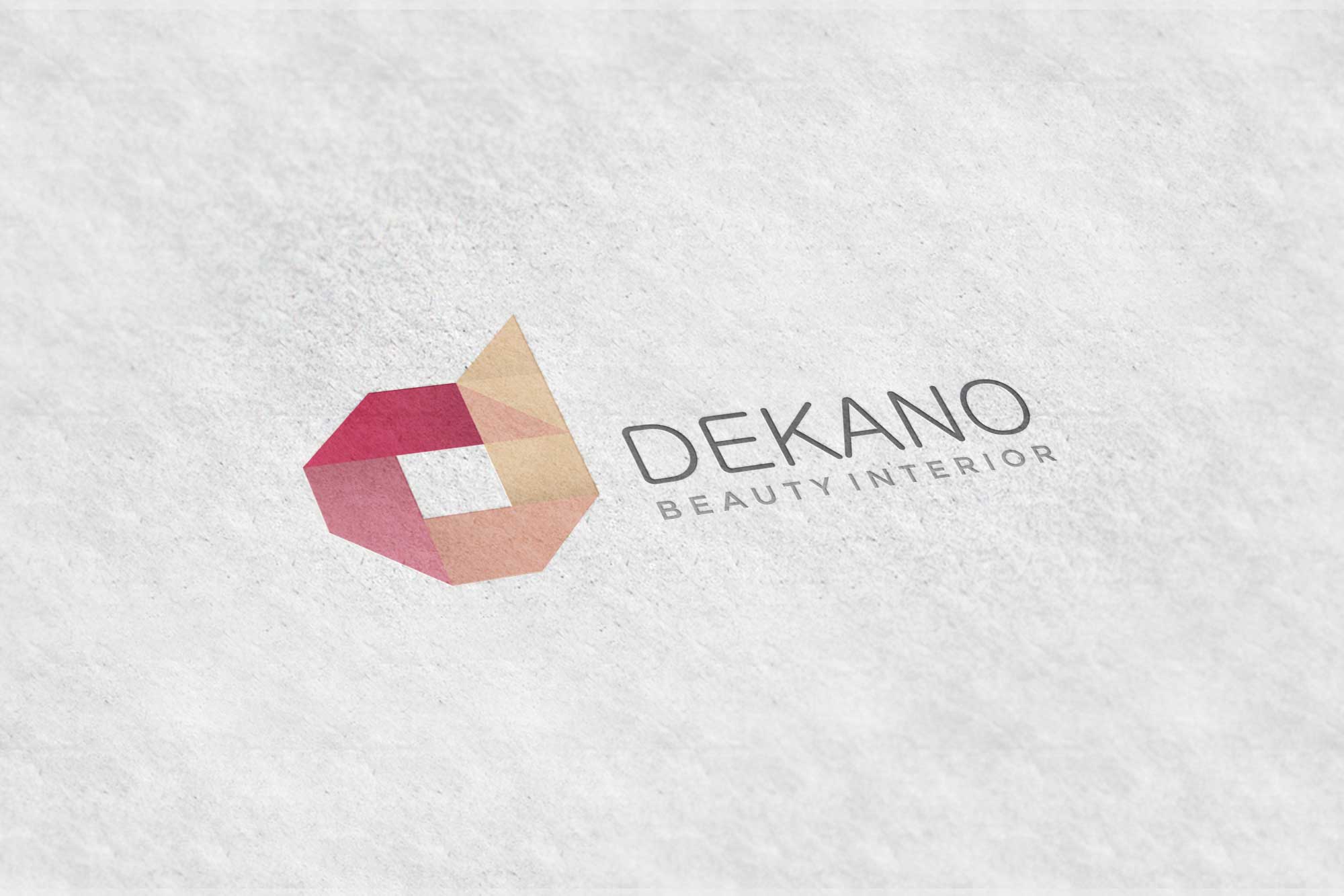 Dekano – logo on textured paper, full wordmark