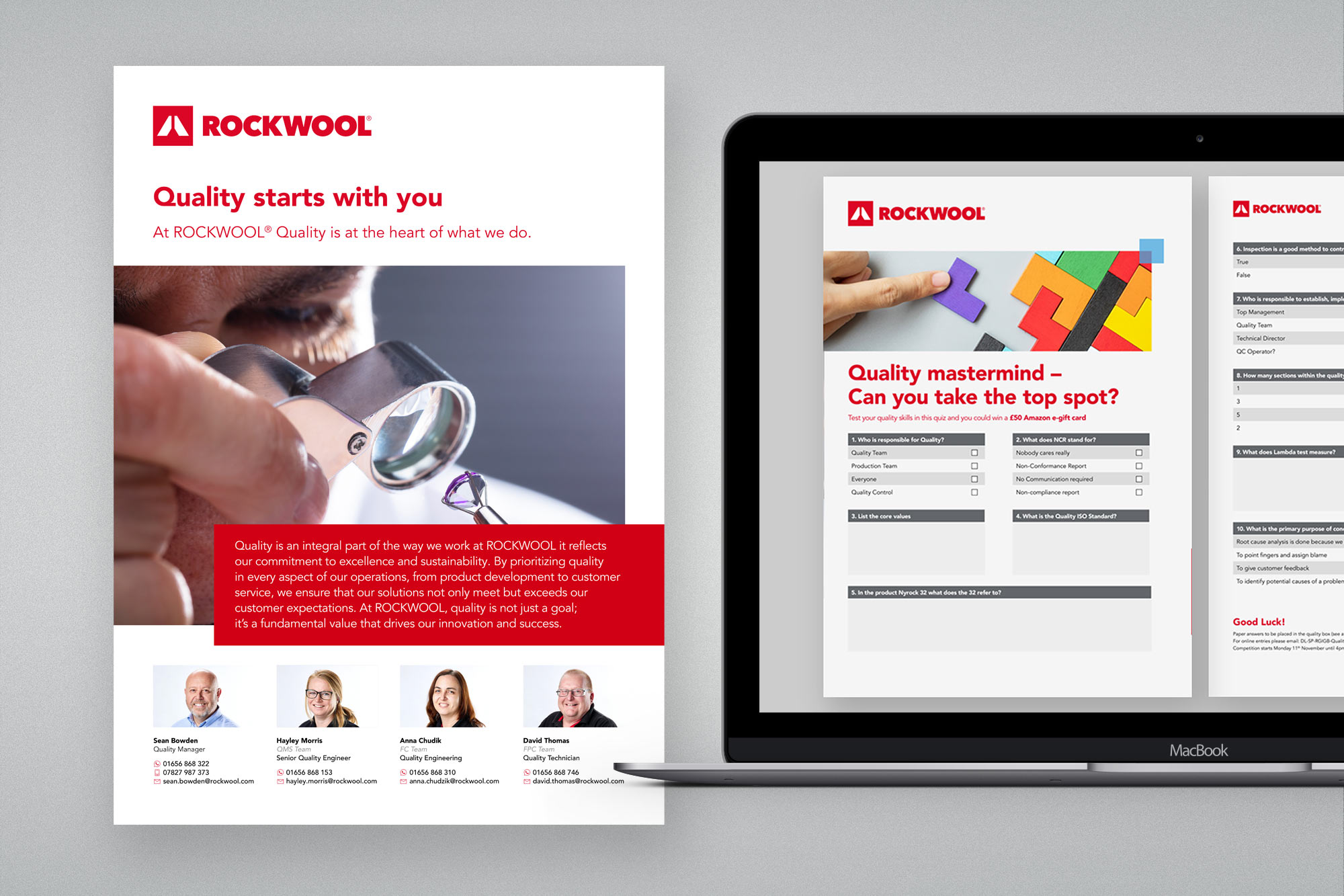 ROCKWOOL Quality campaign - poster and interactive PDF quiz