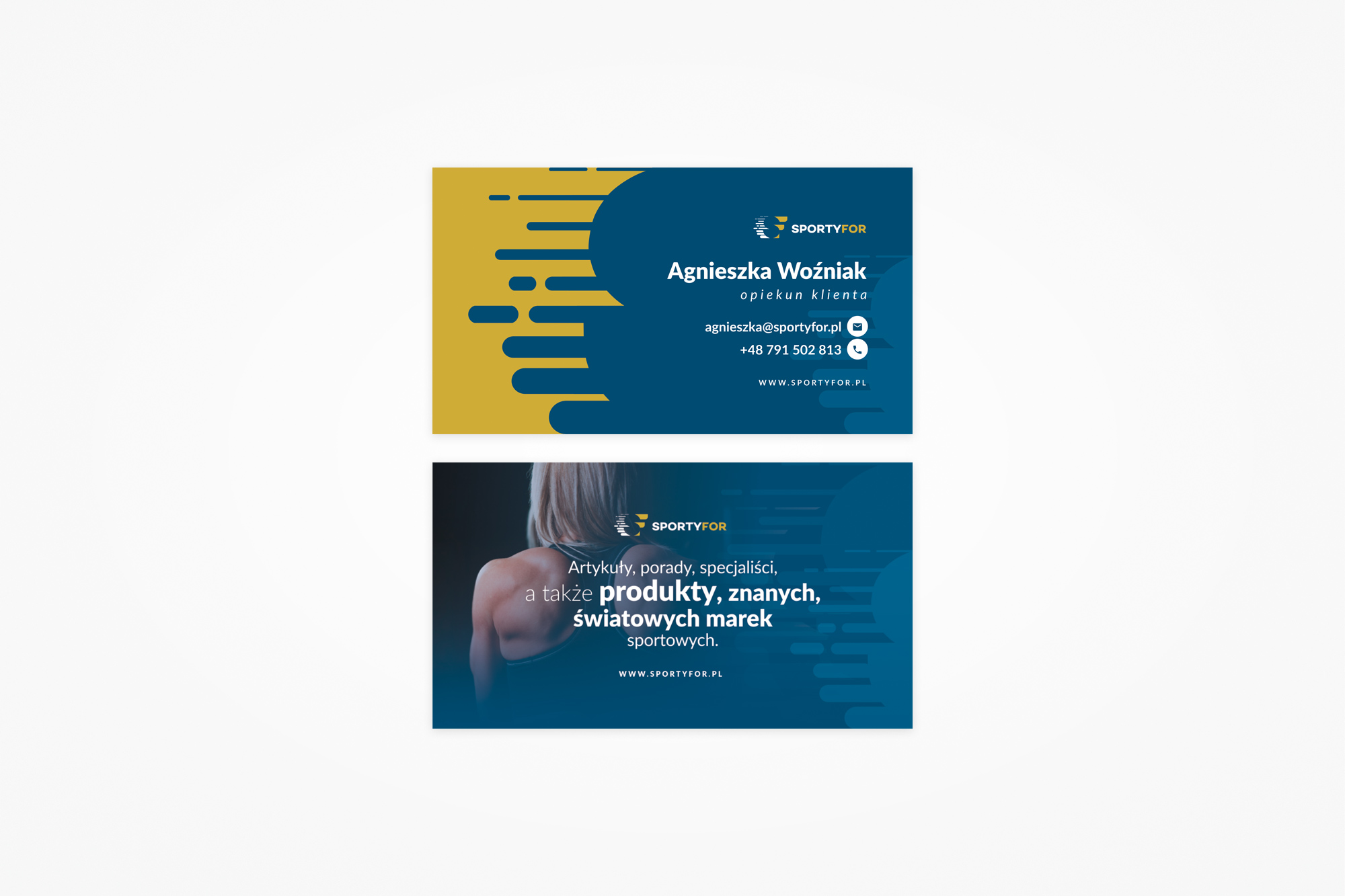 SportyFor - business card front and back
