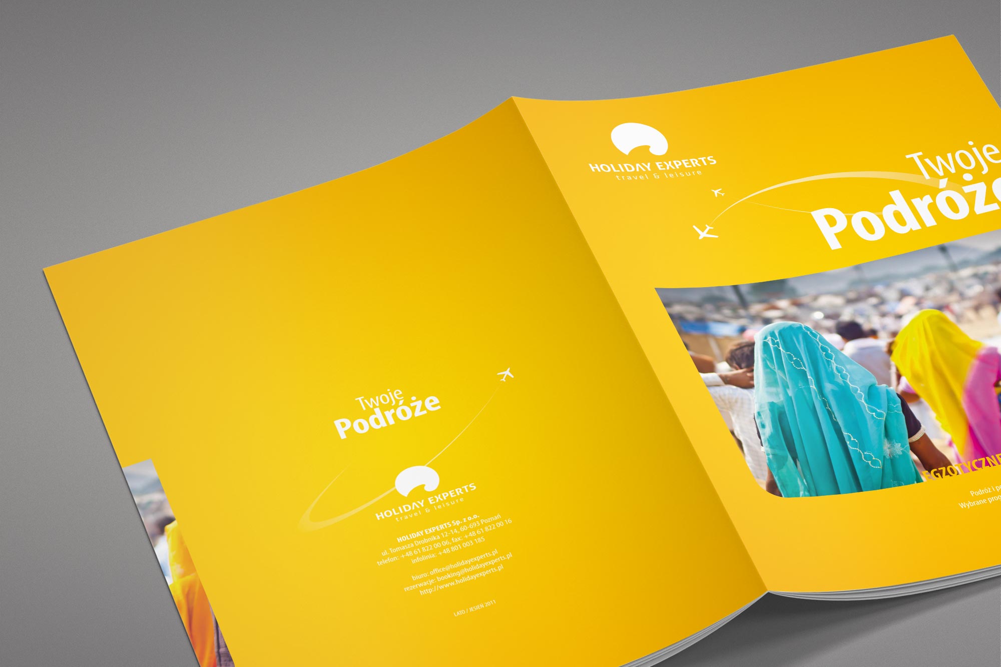 Holiday Experts – catalogue cover and back, open spread