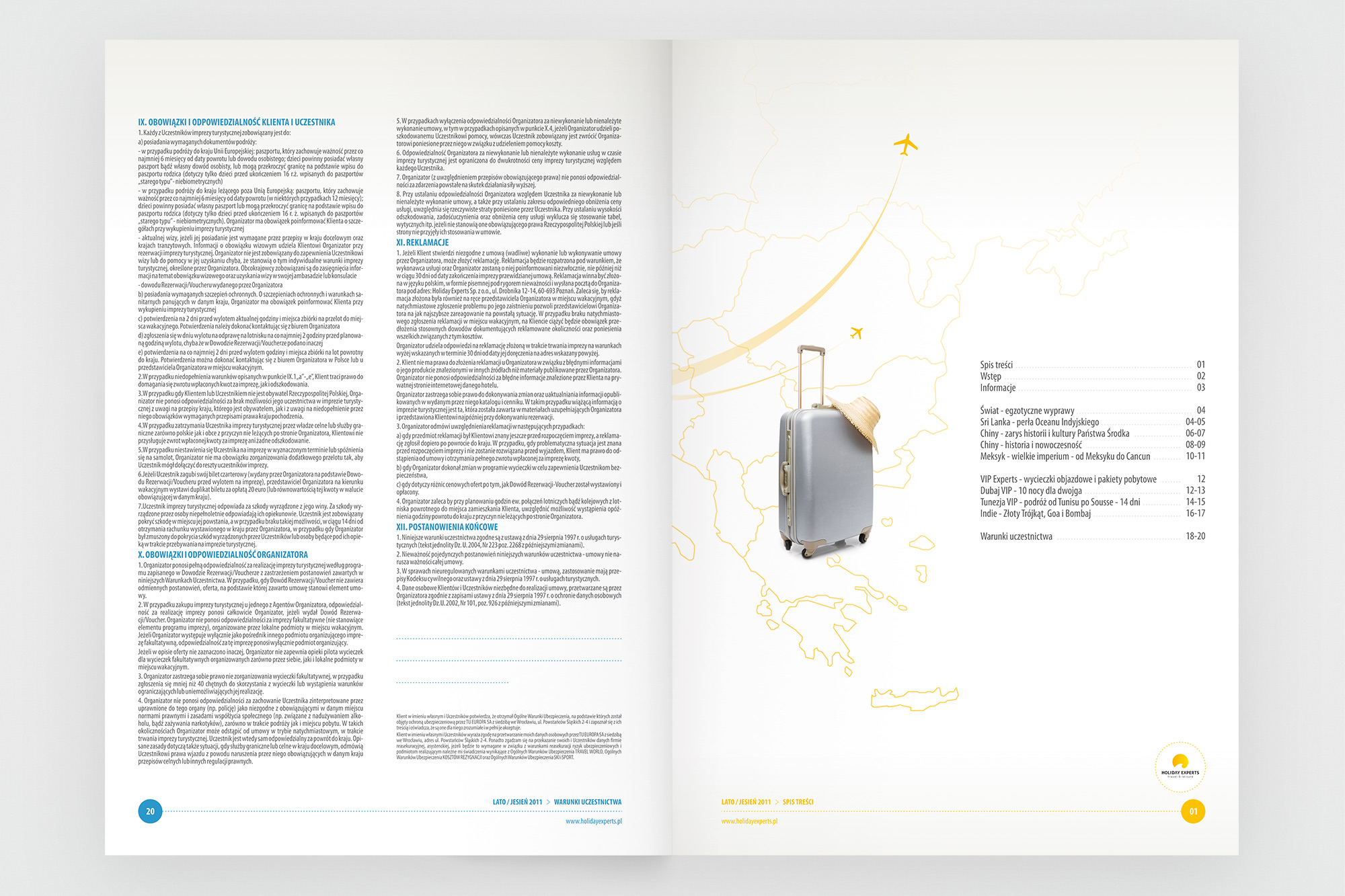 Holiday Experts – inside spread: introductory text with travel photography
