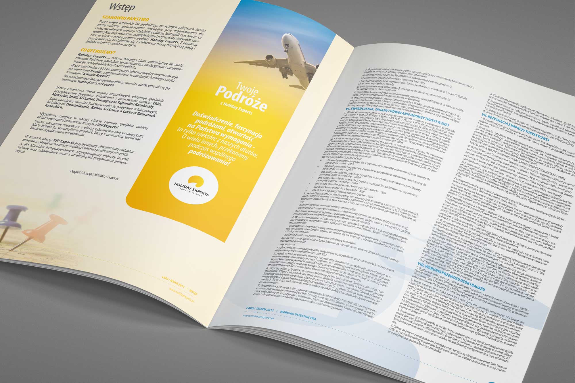 Holiday Experts – inside spread: introduction with flight photography