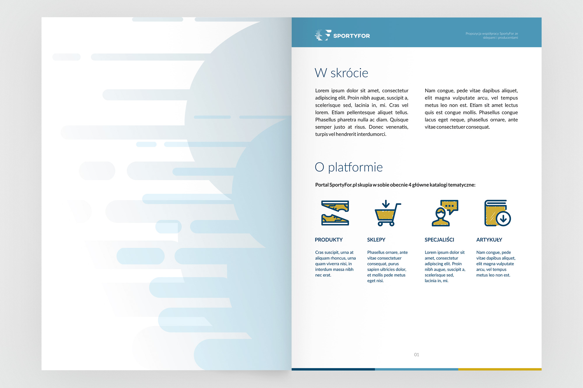 SportyFor brochure - interior spread, platform overview