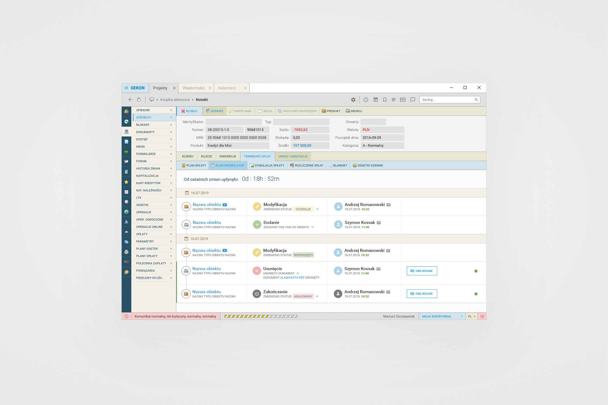 Connector Clouds – object history / activity feed with timestamped changes