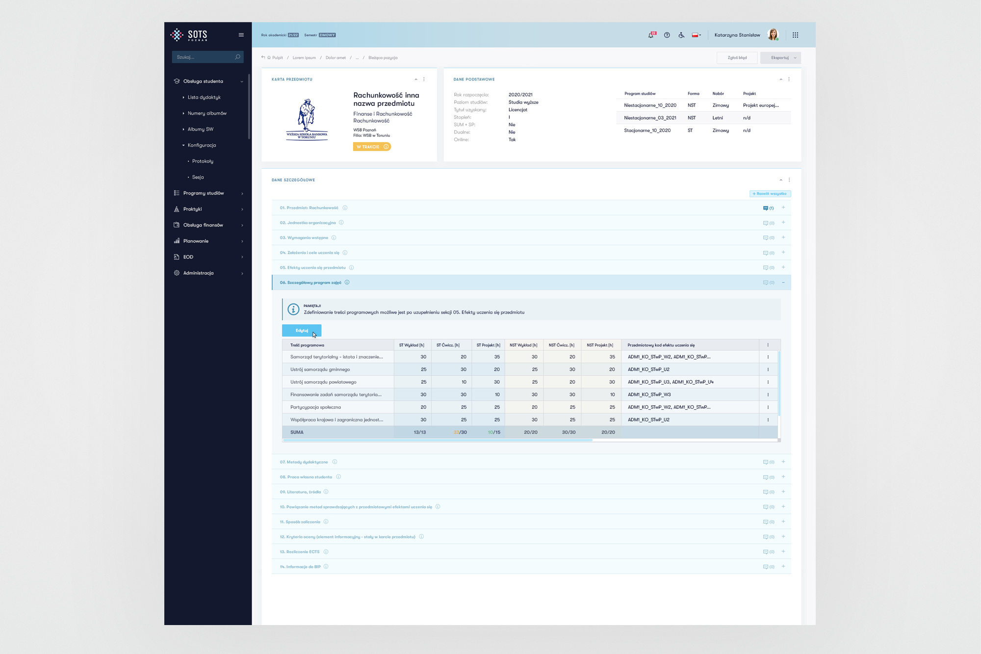 Hi-fi - student administration module