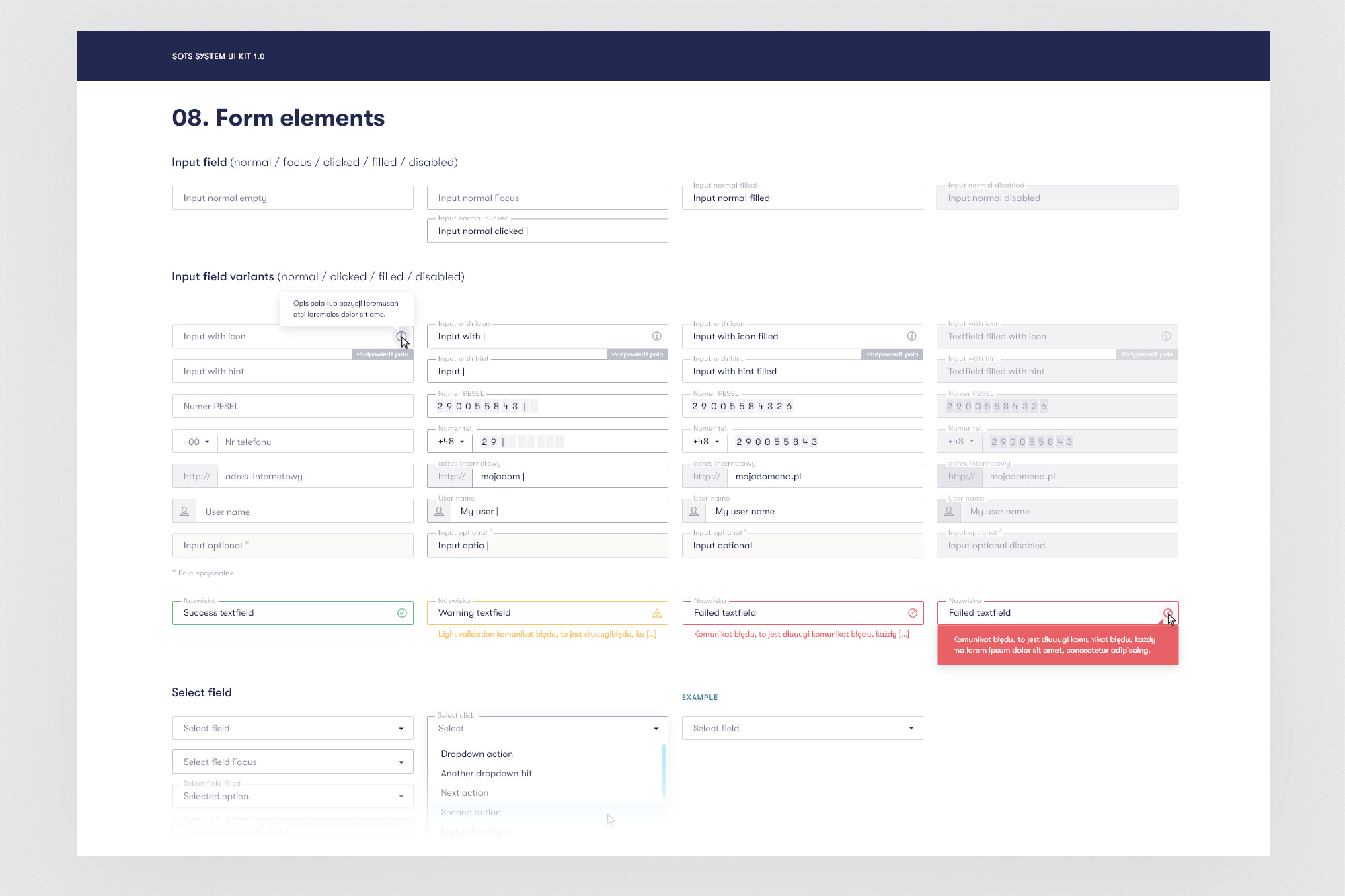 Design system - form components continued