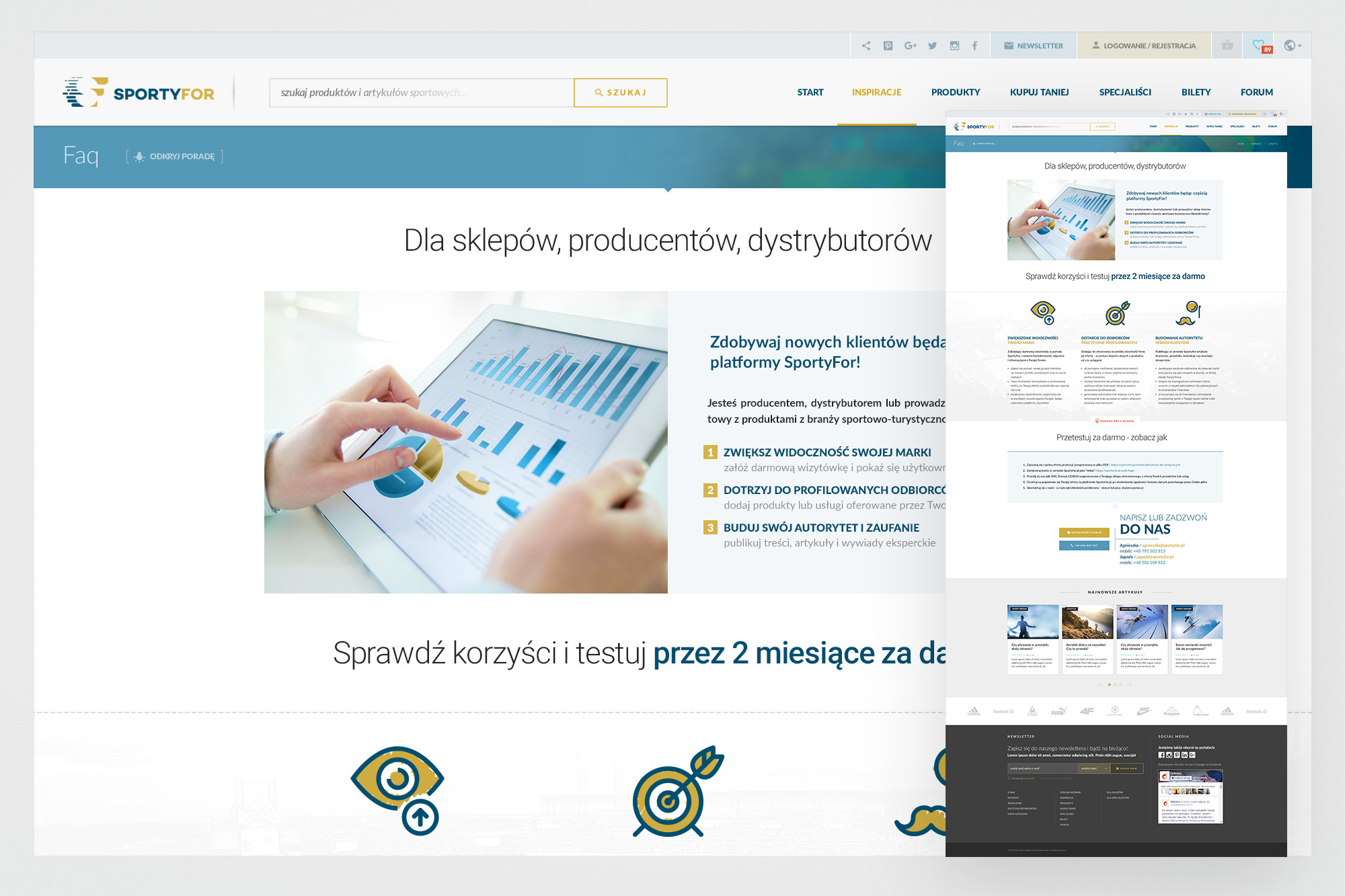 SportyFor for suppliers - full above-the-fold with hero and value proposition