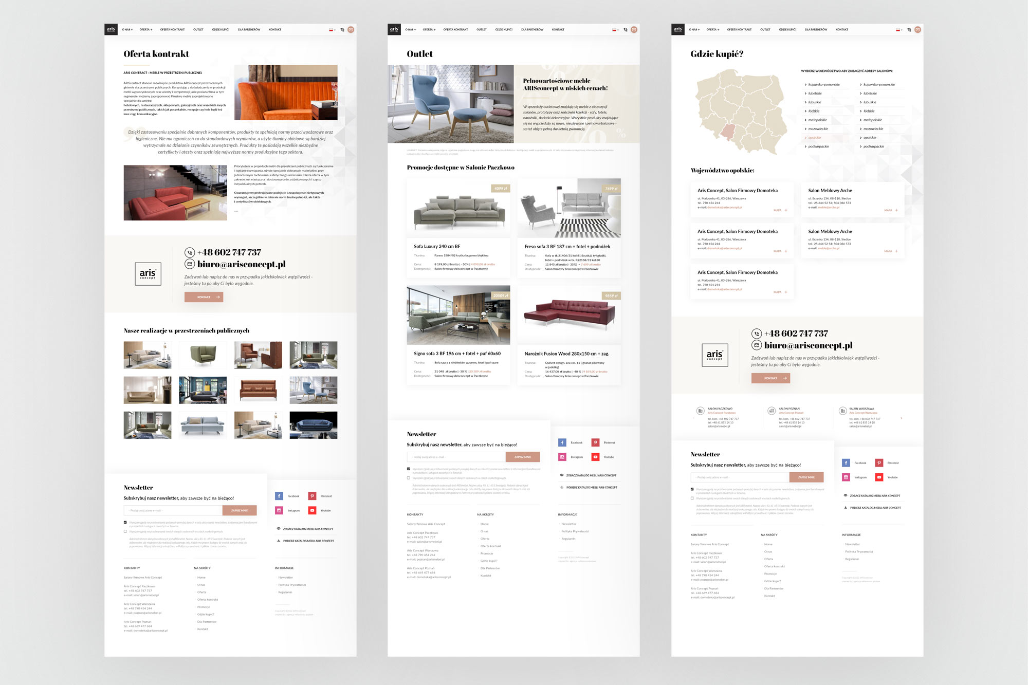 Aris Concept – product catalogue with filter and product cards
