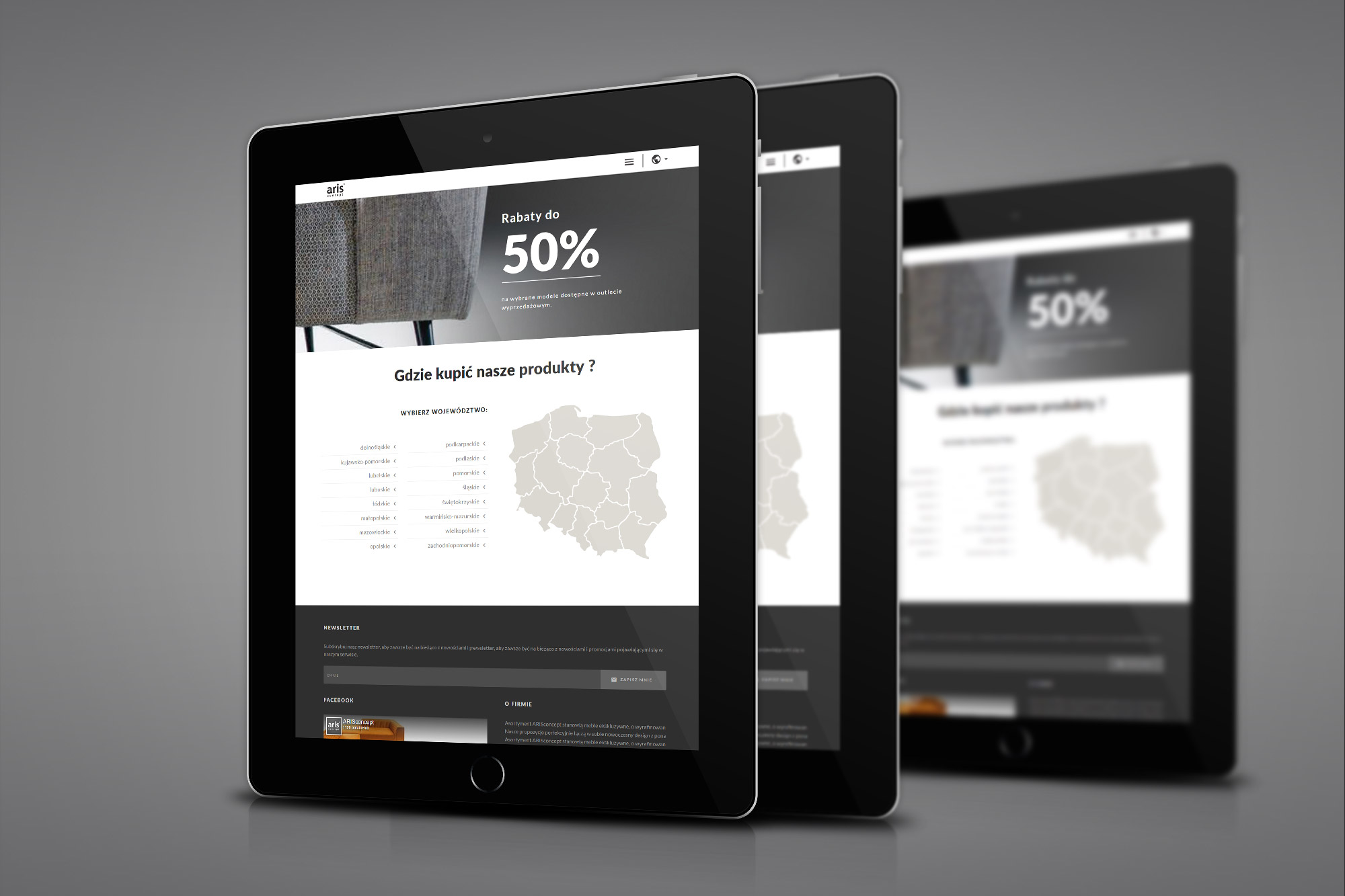 Aris Concept – previous site About page on iMac