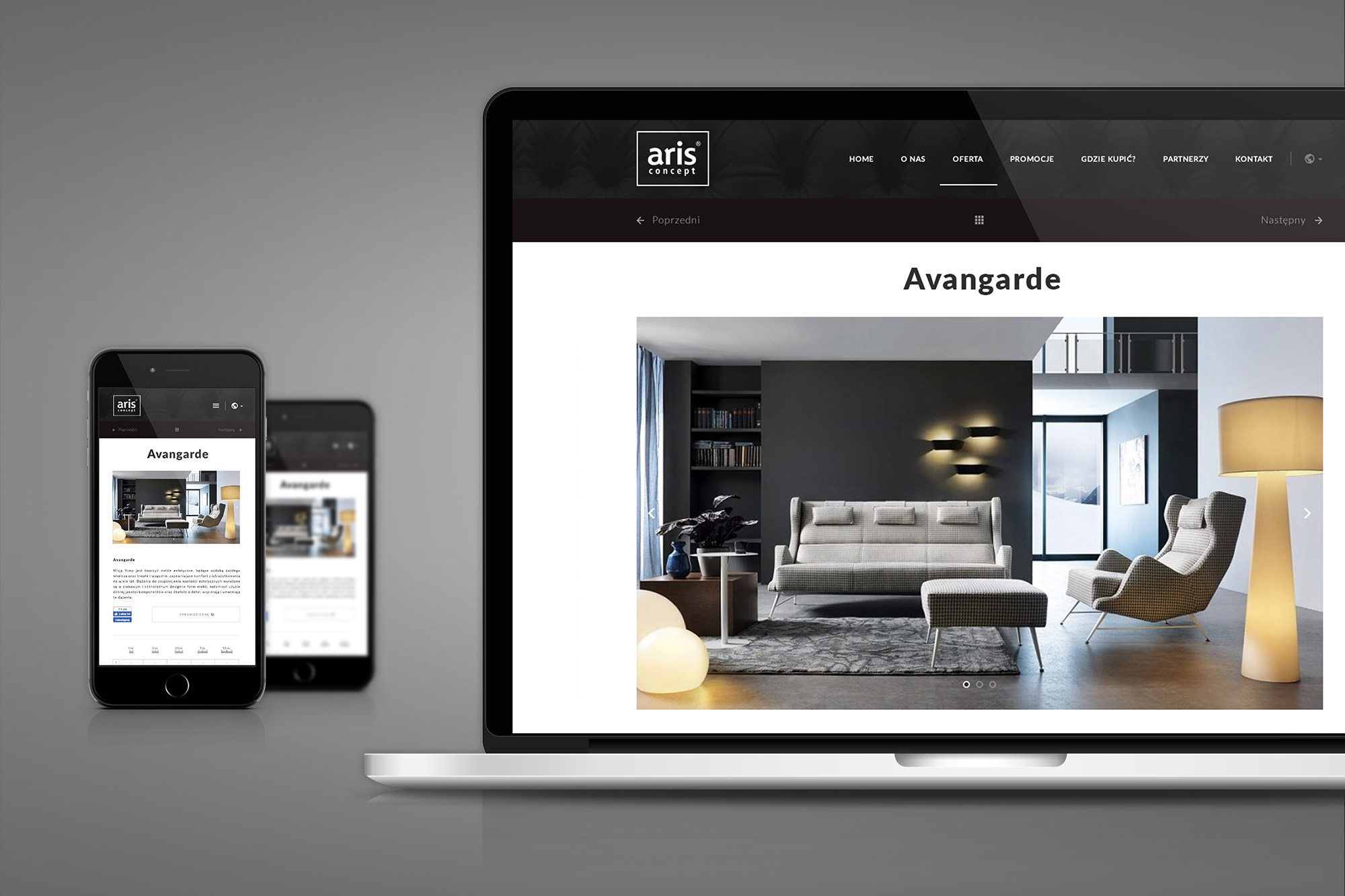 Aris Concept – previous site promotional campaign on tablet and phone